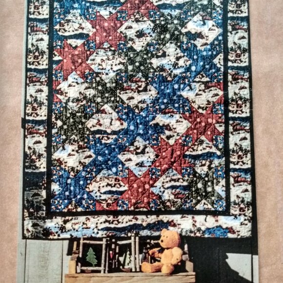 Quilt Sewing Pattern 53" x 68" Field of Stars Pieced Bordered Cardinal Street - Picture 2 of 8